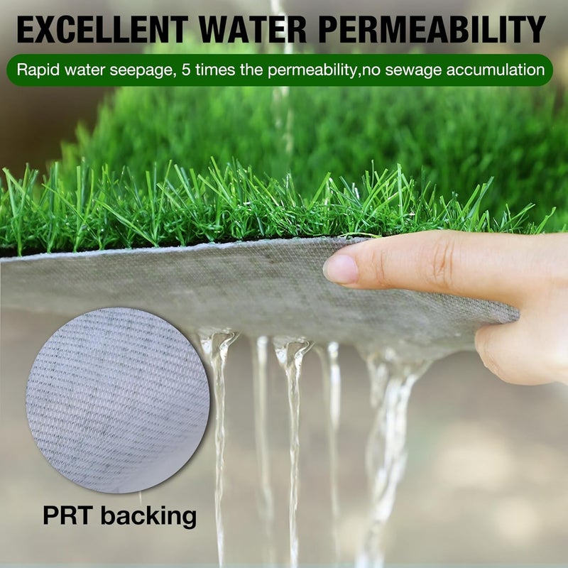 XLX TURF 5 FT x 7 FT Thick Artificial Grass Rugs Indoor Outdoor Use, Pets Fake Grass Pee Pads for Dogs, Patio Balcony Backyard Garden Lawn Decor - Image 5